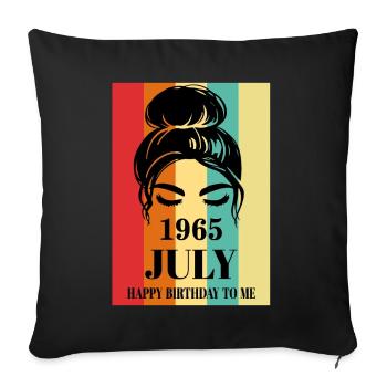 July 1965 Happy Birthday To Me - Sofakissenbezug 45 x 45 cm - Schwarz - Vorne