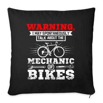 Parlez de la mécanique des vélos - Housse de coussin décorative 45 x 45 cm - noir - Devant