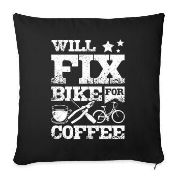 Réparera le vélo pour le café - Housse de coussin décorative 45 x 45 cm - noir - Devant