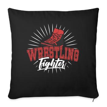 Wrestling Kämpfer Ringer Ringen Ringkampf - Sofakissenbezug 45 x 45 cm - Schwarz - Vorne