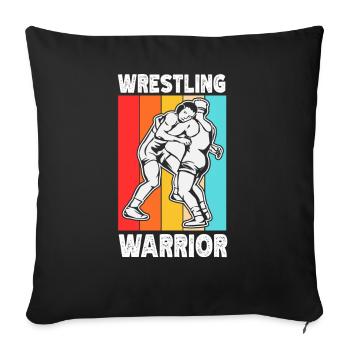 Wrestling Krieger Ringen Ringer Ringkampf - Sofakissenbezug 45 x 45 cm - Schwarz - Vorne