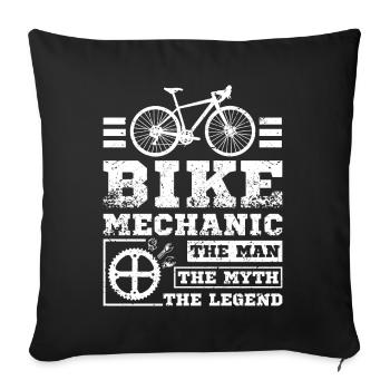 Mécanicien de vélo l’homme le mythe la légende - Housse de coussin décorative 45 x 45 cm - noir - Devant