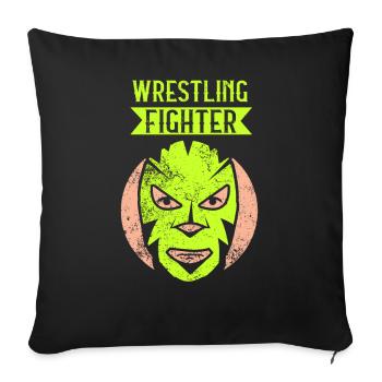 Wrestling Kämpfer Ringer Ringkampf Ringen - Sofakissenbezug 45 x 45 cm - Schwarz - Vorne