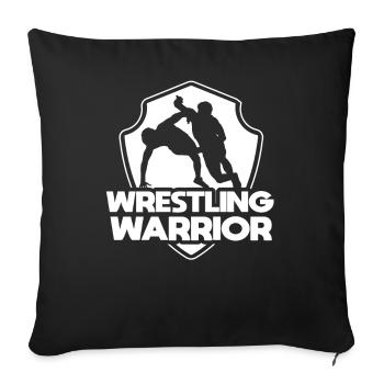 Wrestling Krieger Ringen Ringer Ringkampf - Sofakissenbezug 45 x 45 cm - Schwarz - Vorne