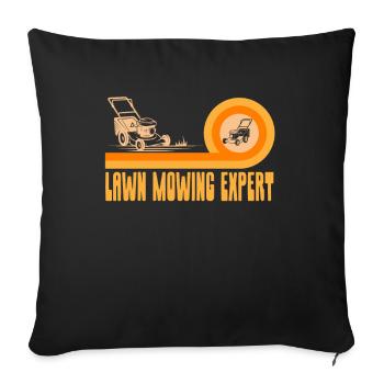 Experte Für Rasenmähen Rasen Rasenmäher Gras - Sofakissenbezug 45 x 45 cm - Schwarz - Vorne
