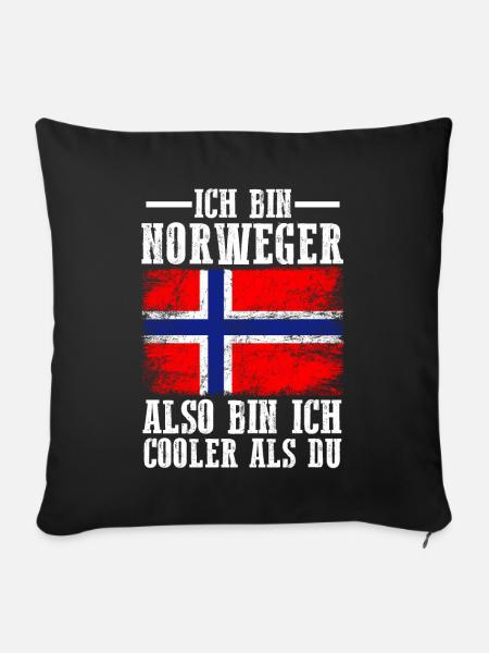 Skandinavien Norwegen Norweger Norwegisch - Sofakissenbezug 45 x 45 cm - Schwarz