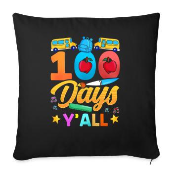 100 jours vous tous dictons équipe sweet drôle - Housse de coussin décorative 45 x 45 cm - noir - Devant