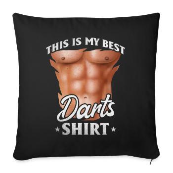 Play darts game This is my best - Sofa pillowcase 17,3'' x 17,3'' (45 x 45 cm) - black - Front