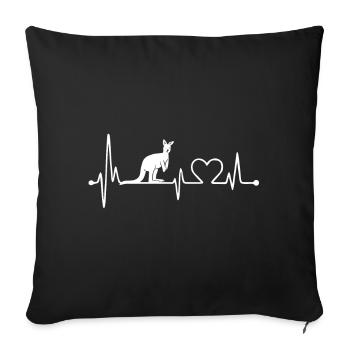 Kangaroo Heartbeat Australie Faune Rétro - Housse de coussin décorative 45 x 45 cm - noir - Devant