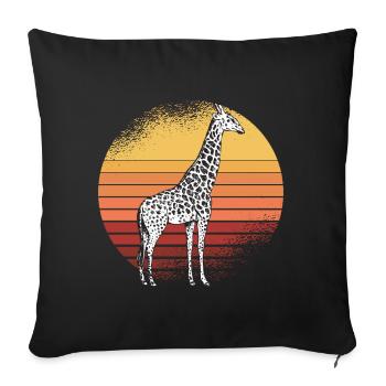 Girafe Retro Africa Savannah - Housse de coussin décorative 45 x 45 cm - noir - Devant