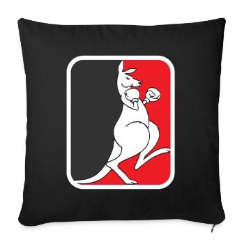Kangaroo Boxing Australie Faune Rétro - Housse de coussin décorative 45 x 45 cm - noir - Devant