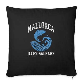 Spain Spanish Mallorca Spanish Holiday Gift - Sofa pillowcase 17,3'' x 17,3'' (45 x 45 cm) - black - Front