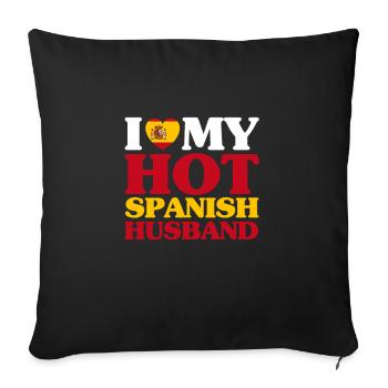 Spain Husband - Sofa pillowcase 17,3'' x 17,3'' (45 x 45 cm) - black - Front