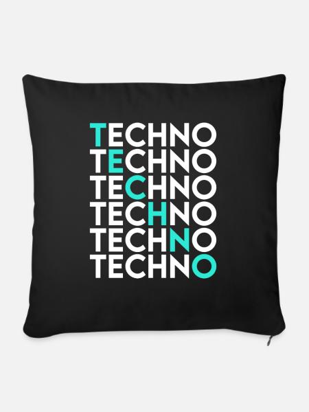 Techno - Sofakissenbezug 45 x 45 cm - Schwarz