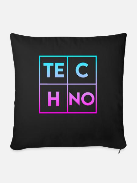 Techno - Sofakissenbezug 45 x 45 cm - Schwarz