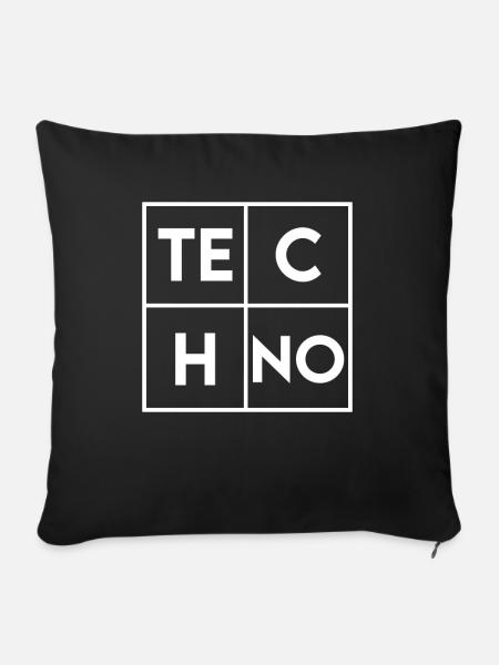 Techno - Sofakissenbezug 45 x 45 cm - Schwarz