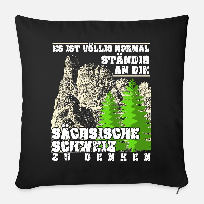 Elbsandsteingebirge Sächsische Schweiz - Sofakissenbezug 45 x 45 cm - Schwarz