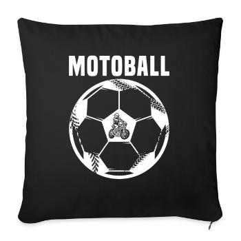 Retro Motoball I Motorradfahrer Motorrad Biker - Sofakissenbezug 45 x 45 cm - Schwarz - Vorne