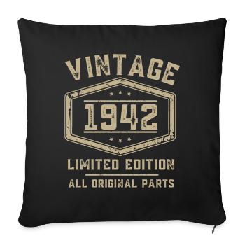 Vintage 1942 80th birthday 80 years - Sofa pillowcase 17,3'' x 17,3'' (45 x 45 cm) - black - Front