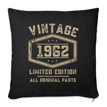 Millésime 1962 60ème anniversaire 60 ans - Housse de coussin décorative 45 x 45 cm - noir - Devant