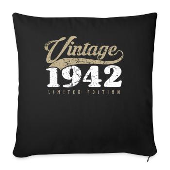 Vintage 1942 80th birthday 80 years - Sofa pillowcase 17,3'' x 17,3'' (45 x 45 cm) - black - Front