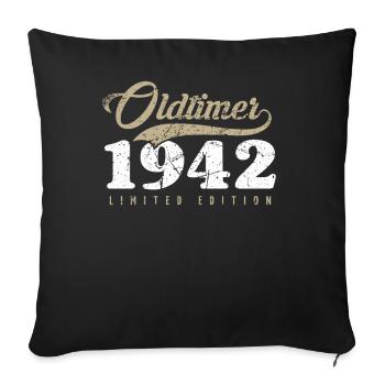 Oldtimer 1942 80th birthday 80 years - Sofa pillowcase 17,3'' x 17,3'' (45 x 45 cm) - black - Front