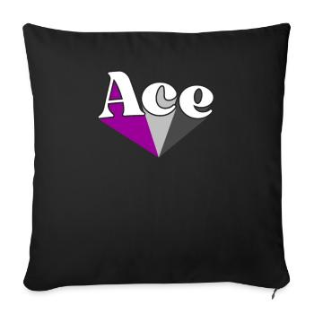 Retro Ace Pride Asexual Rainbow Ally LGBT - Sofa pillowcase 17,3'' x 17,3'' (45 x 45 cm) - black - Front