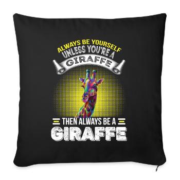 Girafe Soyez vous-même Safari Afrique Jungle - Housse de coussin décorative 45 x 45 cm - noir - Devant