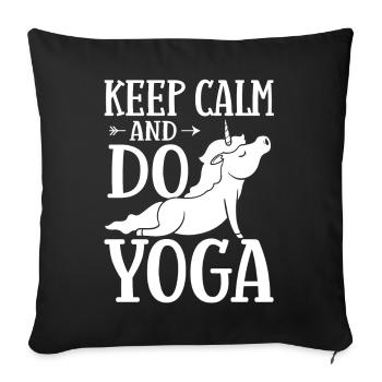 Yoga Licorne Débutant Entraînement Citations Méditation - Housse de coussin décorative 45 x 45 cm - noir - Devant