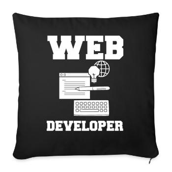 Web Development Web Developer Developer Manager - Sofa pillowcase 17,3'' x 17,3'' (45 x 45 cm) - black - Front