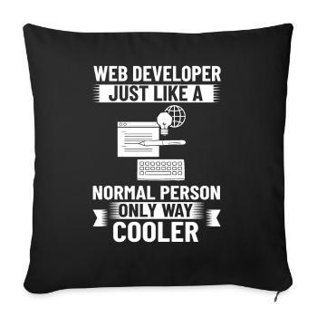 Web Development Web Developer Developer Manager - Sofa pillowcase 17,3'' x 17,3'' (45 x 45 cm) - black - Front