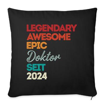 Doktor 2024 Doktorand Promotion Dissertation - Sofakissenbezug 45 x 45 cm - Schwarz - Vorne