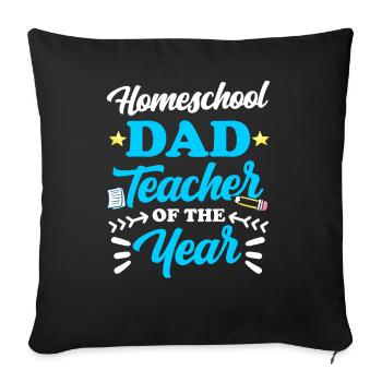 Homeschool Papa Teacher of the Year Homeschooling - Sofa pillowcase 17,3'' x 17,3'' (45 x 45 cm) - black - Front