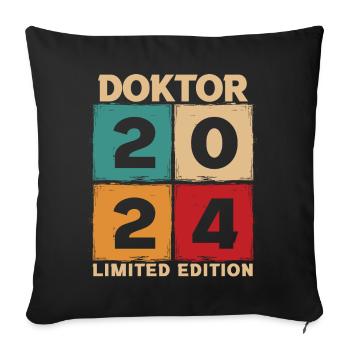 Doktor 2024 Doktorand Promotion Dissertation - Sofakissenbezug 45 x 45 cm - Schwarz - Vorne