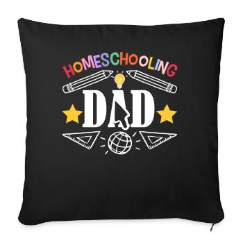 Homeschooling Papa Father's Day Homeschool Father - Sofa pillowcase 17,3'' x 17,3'' (45 x 45 cm) - black - Front