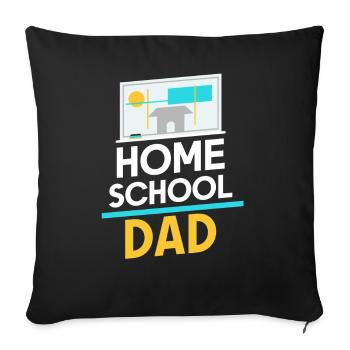Homeschooling Papa Fête des pères Homeschool Père - Housse de coussin décorative 45 x 45 cm - noir - Devant