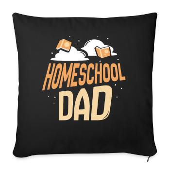Homeschooling Papa Father's Day Father Homeschool - Sofa pillowcase 17,3'' x 17,3'' (45 x 45 cm) - black - Front