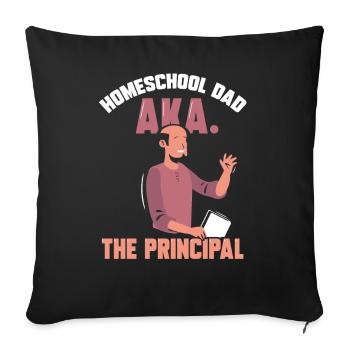 Homeschooling Papa The Principal Homeschool - Sofa pillowcase 17,3'' x 17,3'' (45 x 45 cm) - black - Front