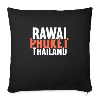 Vintage Thaïlande Asie Coucher de soleil Phuket Rawai - Housse de coussin décorative 45 x 45 cm - noir - Devant