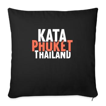 Vintage Thaïlande Asie Coucher de soleil Phuket Kata - Housse de coussin décorative 45 x 45 cm - noir - Devant
