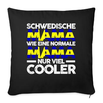 Schweden Schwedenische Mama Schweden Mutter Skandi - Sofakissenbezug 45 x 45 cm - Schwarz - Vorne