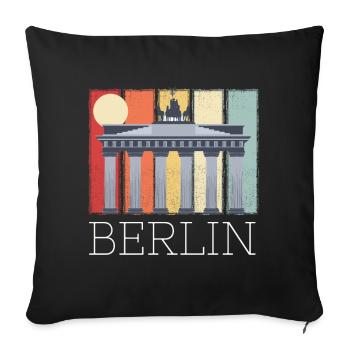 Brandenburger Tor Berlin Mond Deutschland - Sofakissenbezug 45 x 45 cm - Schwarz - Vorne