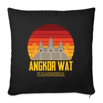 Angkor Wat Cambodia Temple Asia - Sofa pillowcase 17,3'' x 17,3'' (45 x 45 cm) - black - Front