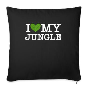 I love my Jungle I love my garden plants - Sofa pillowcase 17,3'' x 17,3'' (45 x 45 cm) - black - Front