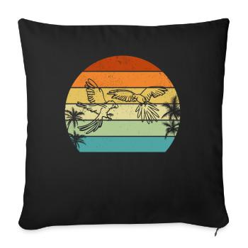Macaw Bird Lover Parrot Bird Sunset Pap - Sofa pillowcase 17,3'' x 17,3'' (45 x 45 cm) - black - Front