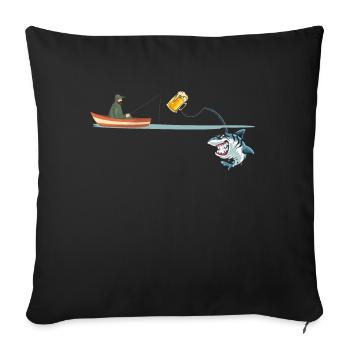 Drôle de requin Pêche Grand requin blanc Drôle de requin - Housse de coussin décorative 45 x 45 cm - noir - Devant