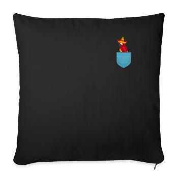 Perroquet Pocket Parrot Bird Drôle Perroquet - Housse de coussin décorative 45 x 45 cm - noir - Devant