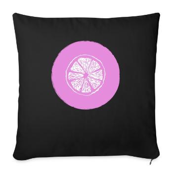 Orange lemon - Sofa pillowcase 17,3'' x 17,3'' (45 x 45 cm) - black - Front