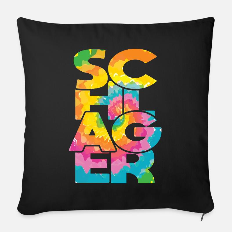 Schlager Schlagerfan Schlagermusik Schlagerparty - Sofakissenbezug 45 x 45 cm - Schwarz