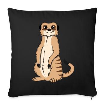 Meerkat Lover Gift Funny Animals - Sofa pillowcase 17,3'' x 17,3'' (45 x 45 cm) - black - Front